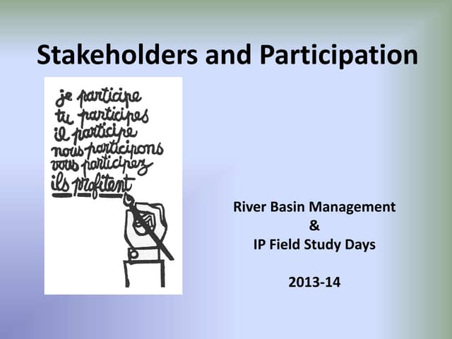 Lecture fsw 2013 short version stakeholders and participation