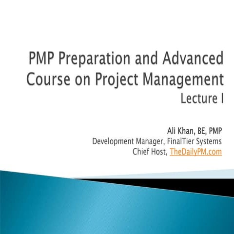 PMP Training Course - Lecture I