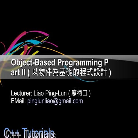 Object-Based Programming Part II | PPT
