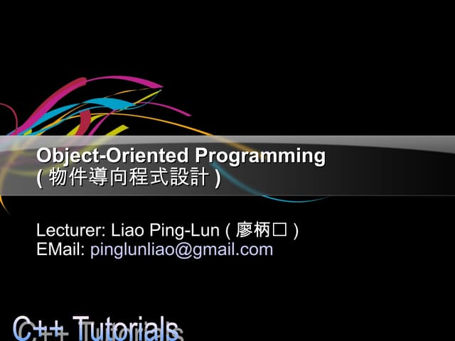 Object-Oriented Programming