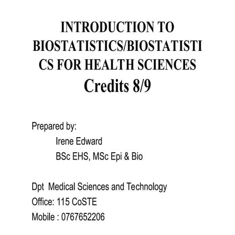 Introduction – Biostatistics and Research Methodology (BSRM)- 8th ...