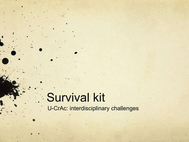 Lecture interdisciplinary challanges on ucrac