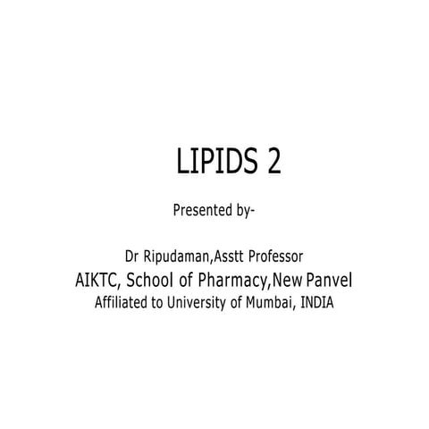 Lecture lipids