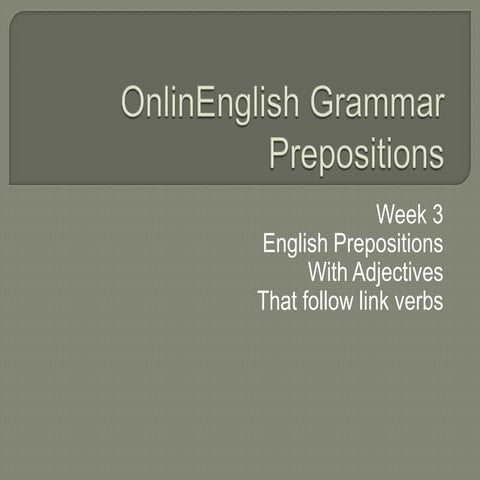 ESL: Adjectives and prepositions