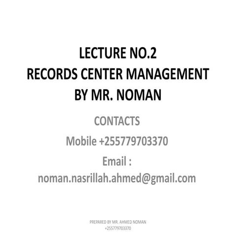 Records Centre Management
