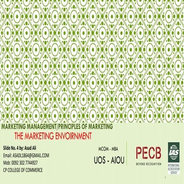Lecture no.4 the marketing envoirnment