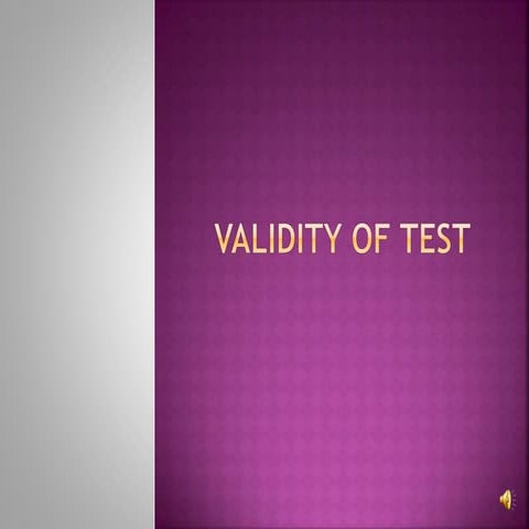 Validity of Test