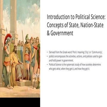 Introduction to Political Science, its evolution
