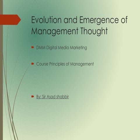 Comprehensive Overview of the Evolution and Emergence of Management ...