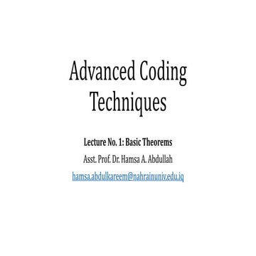 advance coding techniques - probability | PDF
