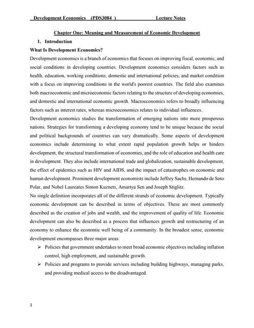 Development Economics Definition And Concepts Chapter 1 Pptx