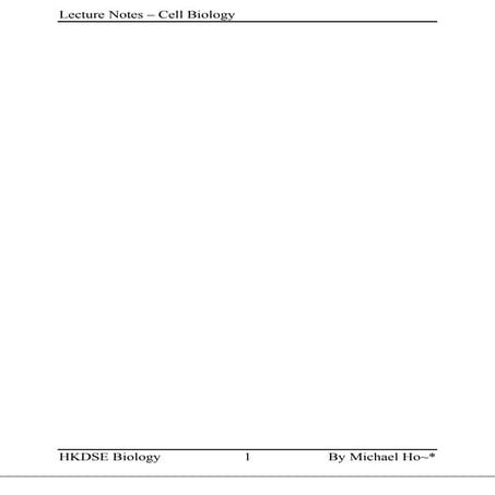 Lecture notes   cell biology