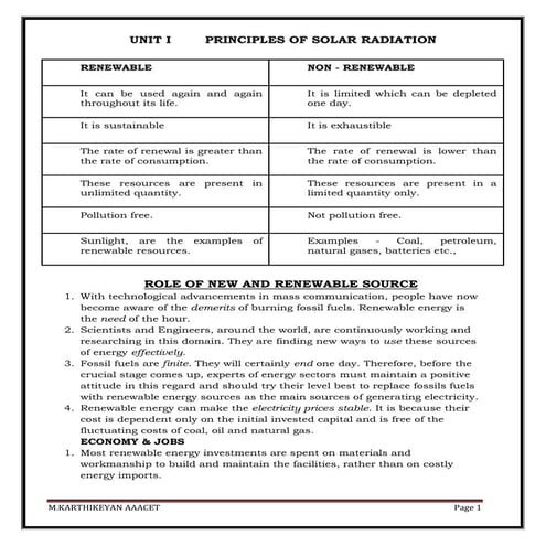 ORO551 RENEWABLE ENERGY SOURCES - FULL NOTES
