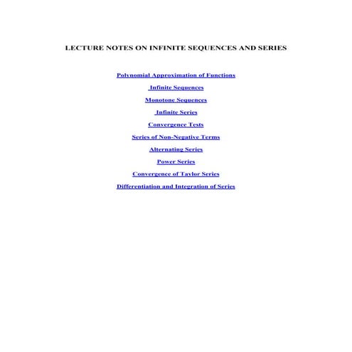 Lecture notes on infinite sequences and series | PDF