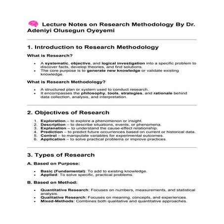 🧠 Lecture Notes on Research Methodology By Dr Adeniyi.pdf