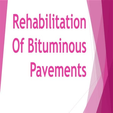 Pavement bitumen rehabilitation Civil Engineering
