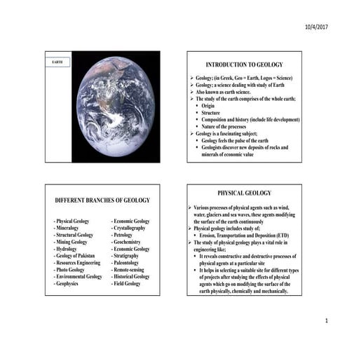 INTRODUCTION TO GEOLOGY
