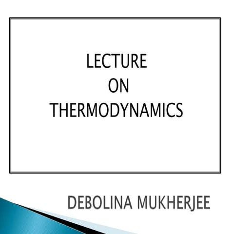 Lecture on thermodynamics
