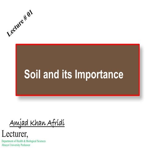 Soil and its Importance                .