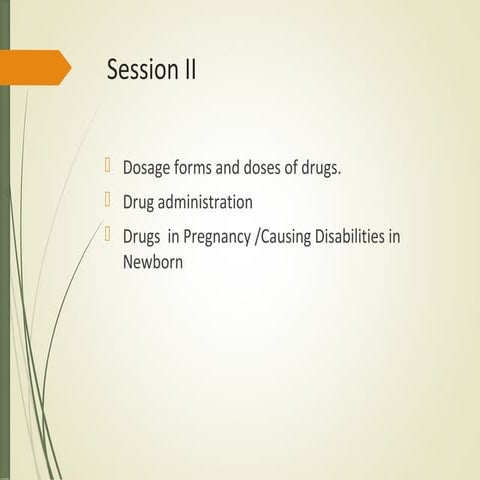 Lectures 04 Dosage forms, Doses of Drugs and Drug Administration