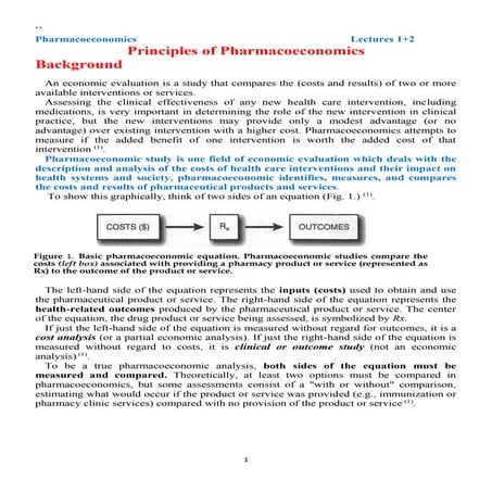 Pharmacoeconomics 1