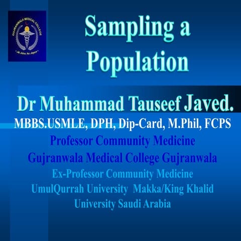 Lecture Sampling Methods by Prof: Dr Tauseef Jawaid.ppt