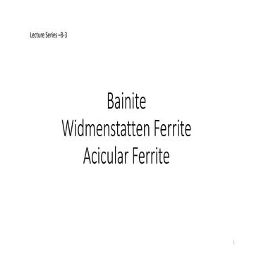 Advances in Special Steel Lecture series  b - 3 (displacive transformation, b...