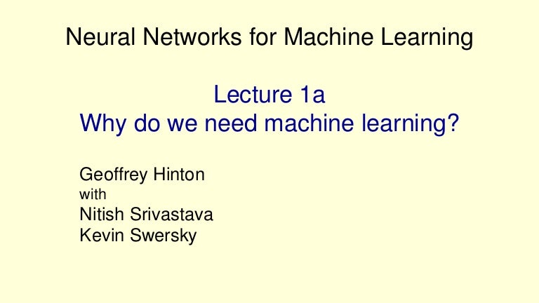 geoffrey hinton's neural networks for machine learning course