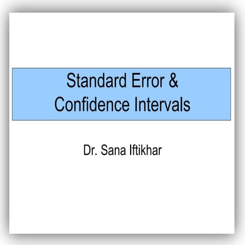 Understanding Standard Error and Confidence Intervals in Statistical ...