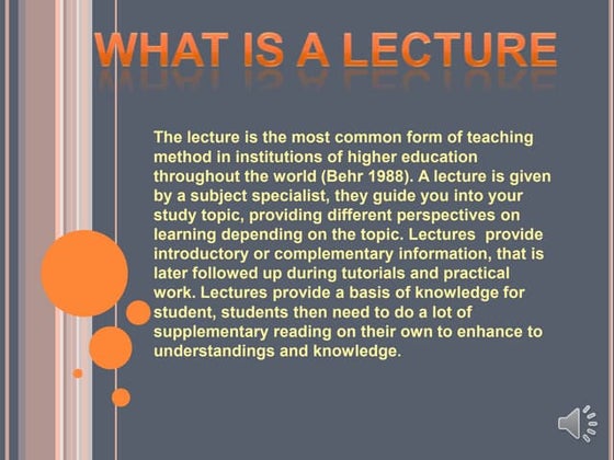Lecture style teaching assessment 2 003 | PPTX
