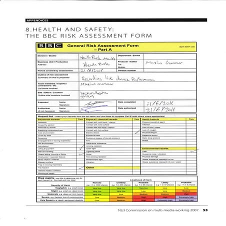 Studio Risk Assessment | PDF