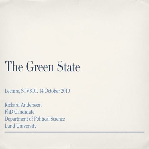 Lecture the green state