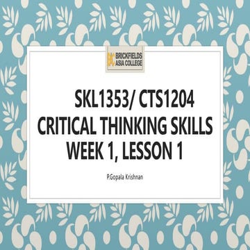 Lecture Week 1- Critical Thinking Skills.pptx