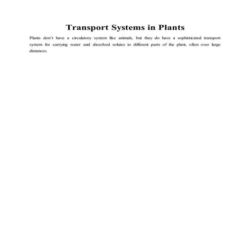 cape biology unit 2-_transport_systems_in_plants
