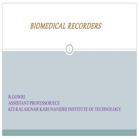 BIO MEDICAL RECORDERS 