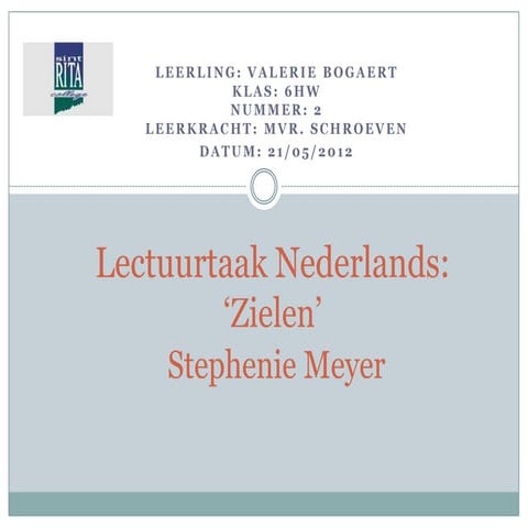 Lectuurtaak Nederlands: 'Zielen'
