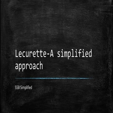Lecurette -A simplified approach in SSB