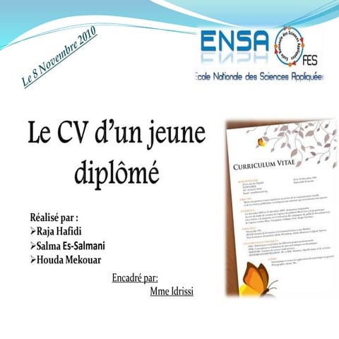 Le cv d’un jeune diplômé