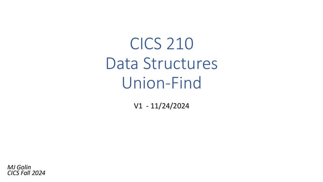 learning about union find algorithm lectures