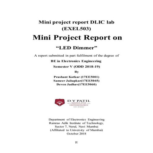 Led dimmer report