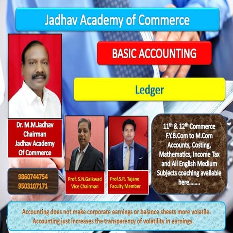 Ledger Account prepared by Prof.Satish R. Tajane