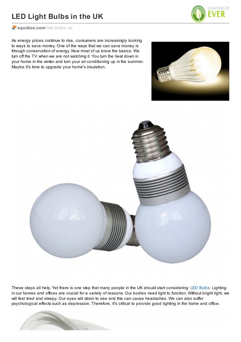 Time to Use LED Light Bulbs in the UK