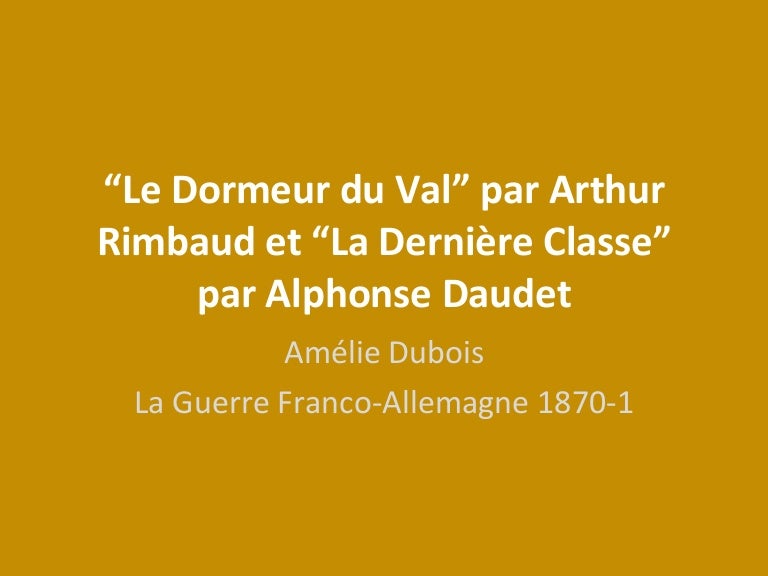 Le Dormeur Du Val Texte Original