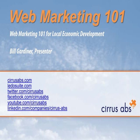 Web Marketing 101 for Local Economic Development