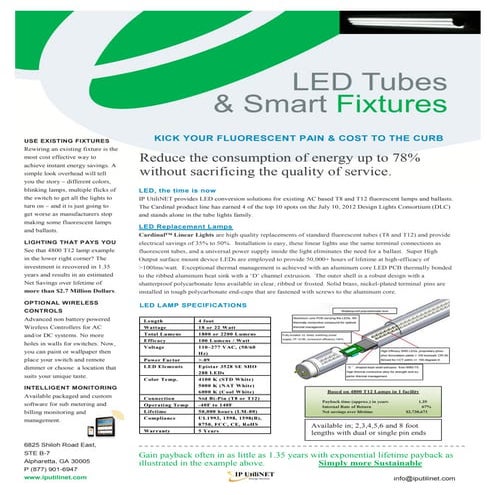 LED Tubes and Smart Fixtures