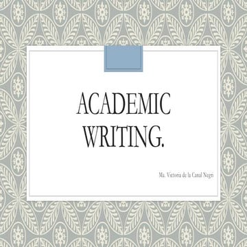 Advice on Academic Writing