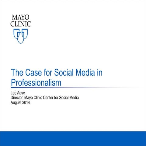 The Case for Social Media in Professionalism