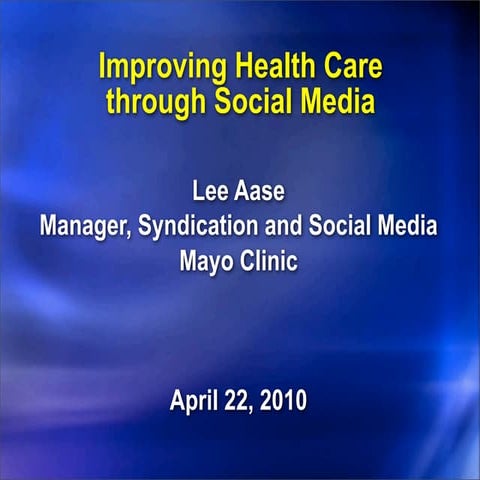 Lee Aase Social Media Presentation - Spring 2010
