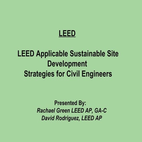 Leed Civil Engineering Strategies