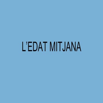 L'Edat Mitjana